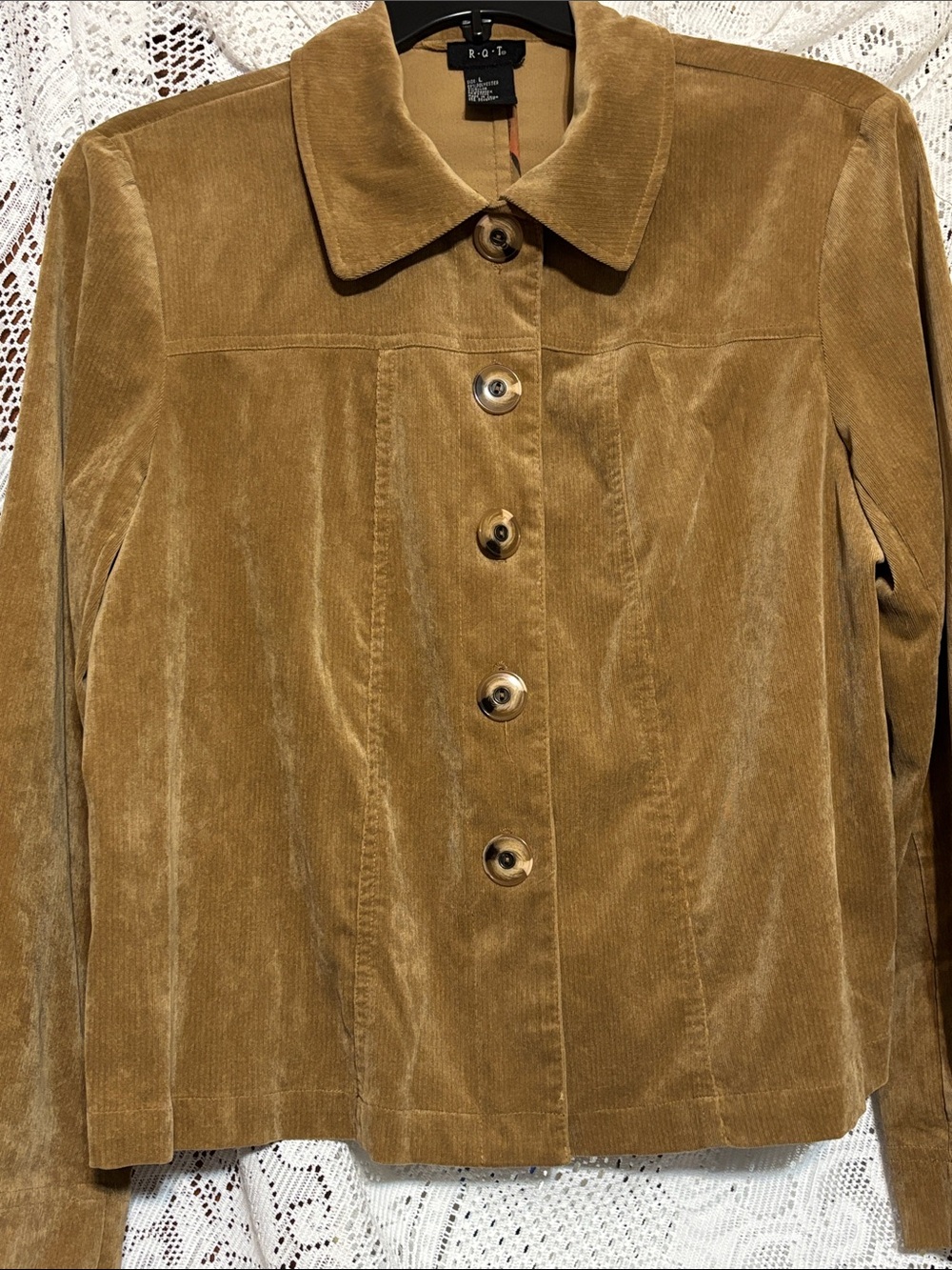 RQT Camel Corduroy Button-Front Jacket